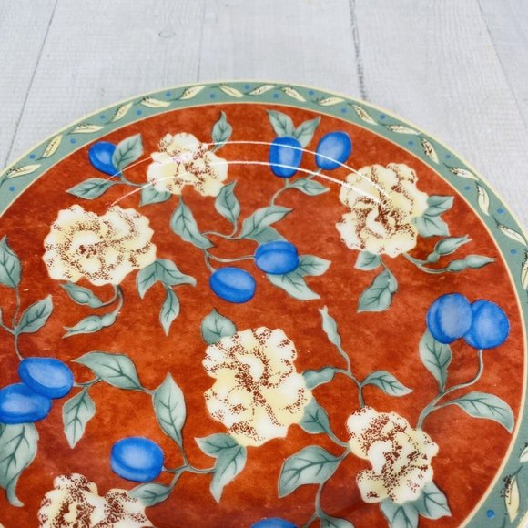 PTS international Interiors PROVENCE Fruit Leaves Porcelain Salad Plates Set 2 - Picture 15 of 16